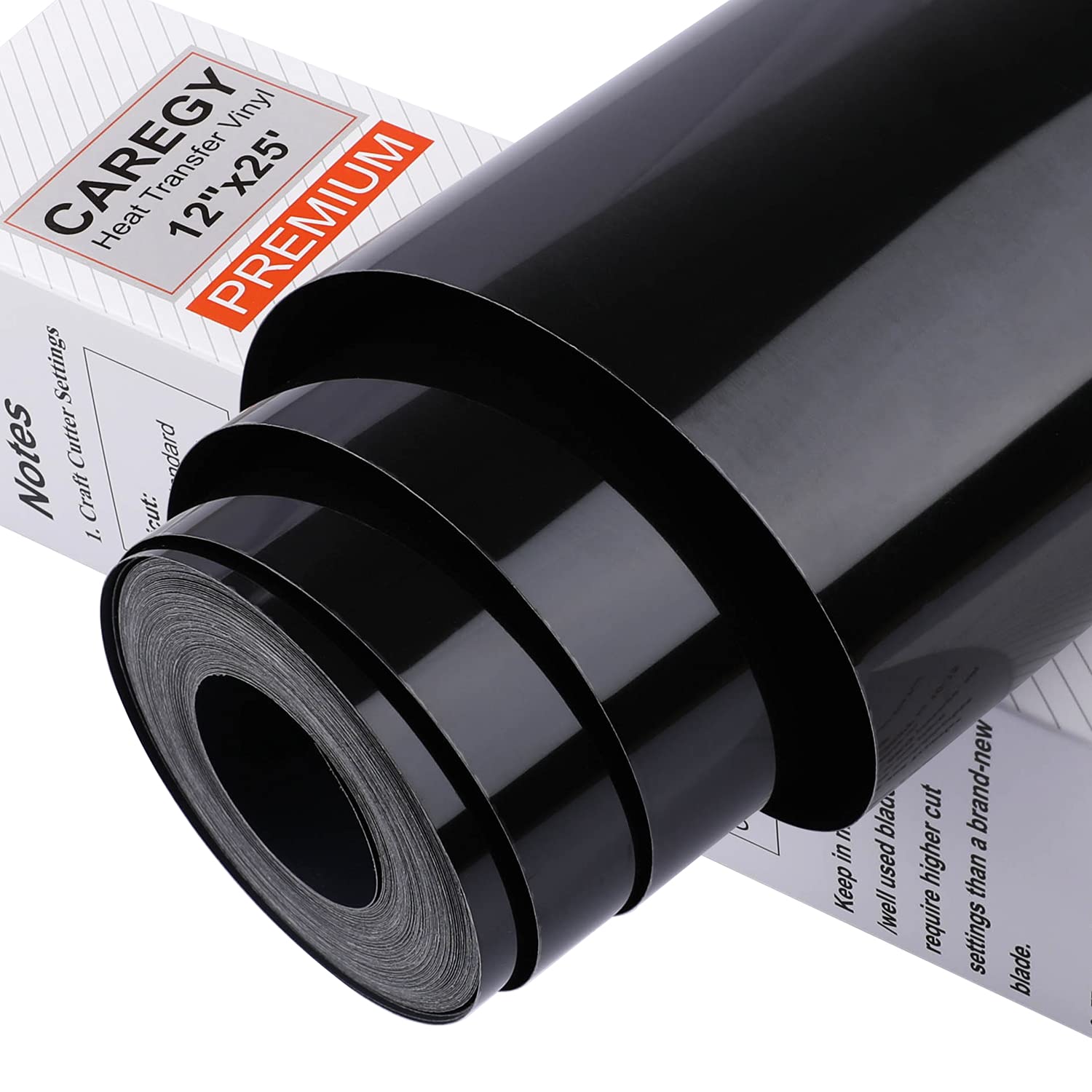 Amazon.com: CAREGY HTV 12" x 25ft Roll - Iron On Heat Transfer Vinyl (Black)