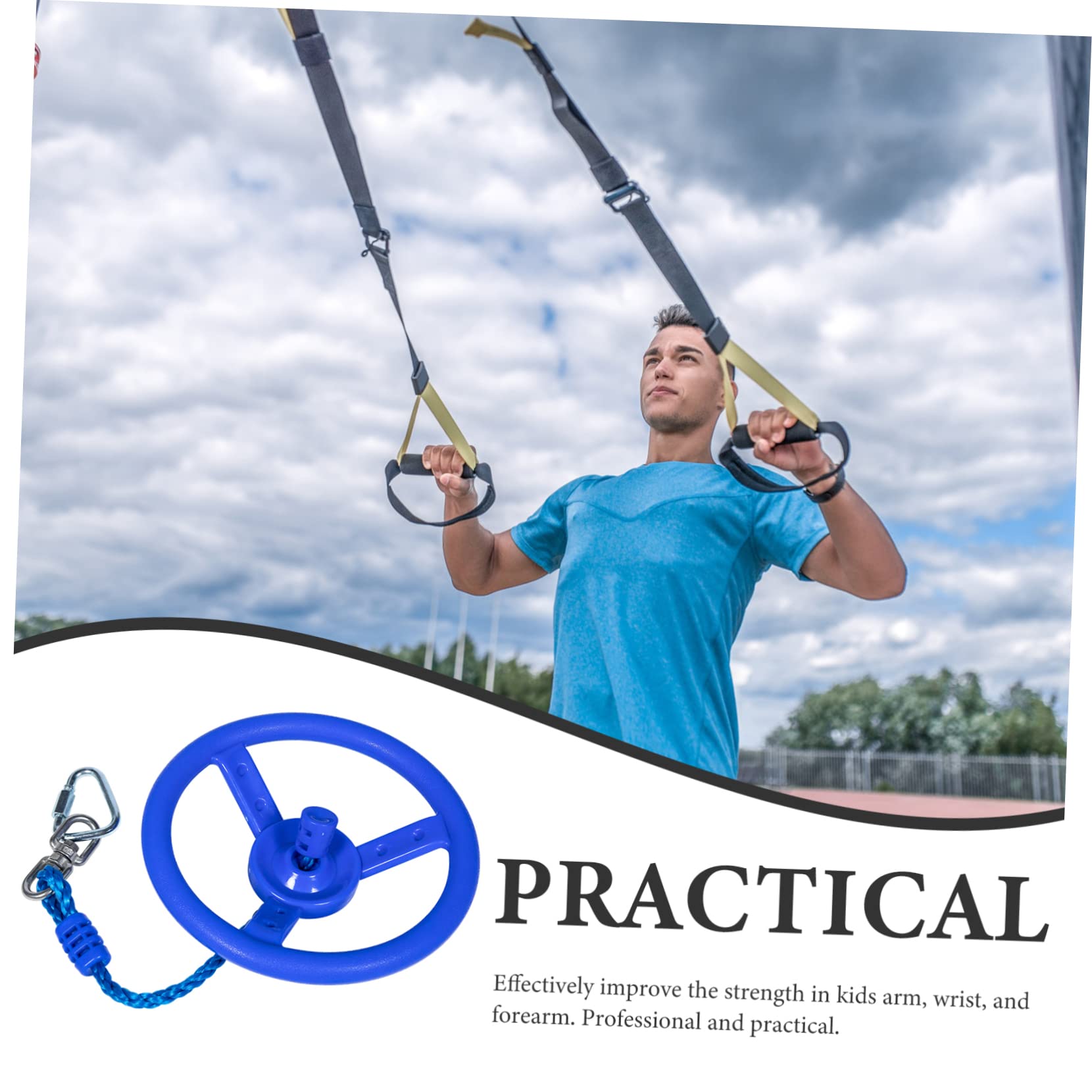 Garneck Ring for Boys and Girls Sturdy Children's Steering Wheel Exercise Rings Fitness Accessory Gymnastics Bars