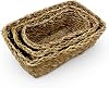 Deconox 3-Piece Rustic Handmade Natural Rectangular Wicker Organizer Set | 3-Piece Wicker Rectangular Organizer Set – Decorative, Multi-Purpose and Durable Rattan Baskets (32x20x12cm – 27x17x10cm – 22x14x8cm)