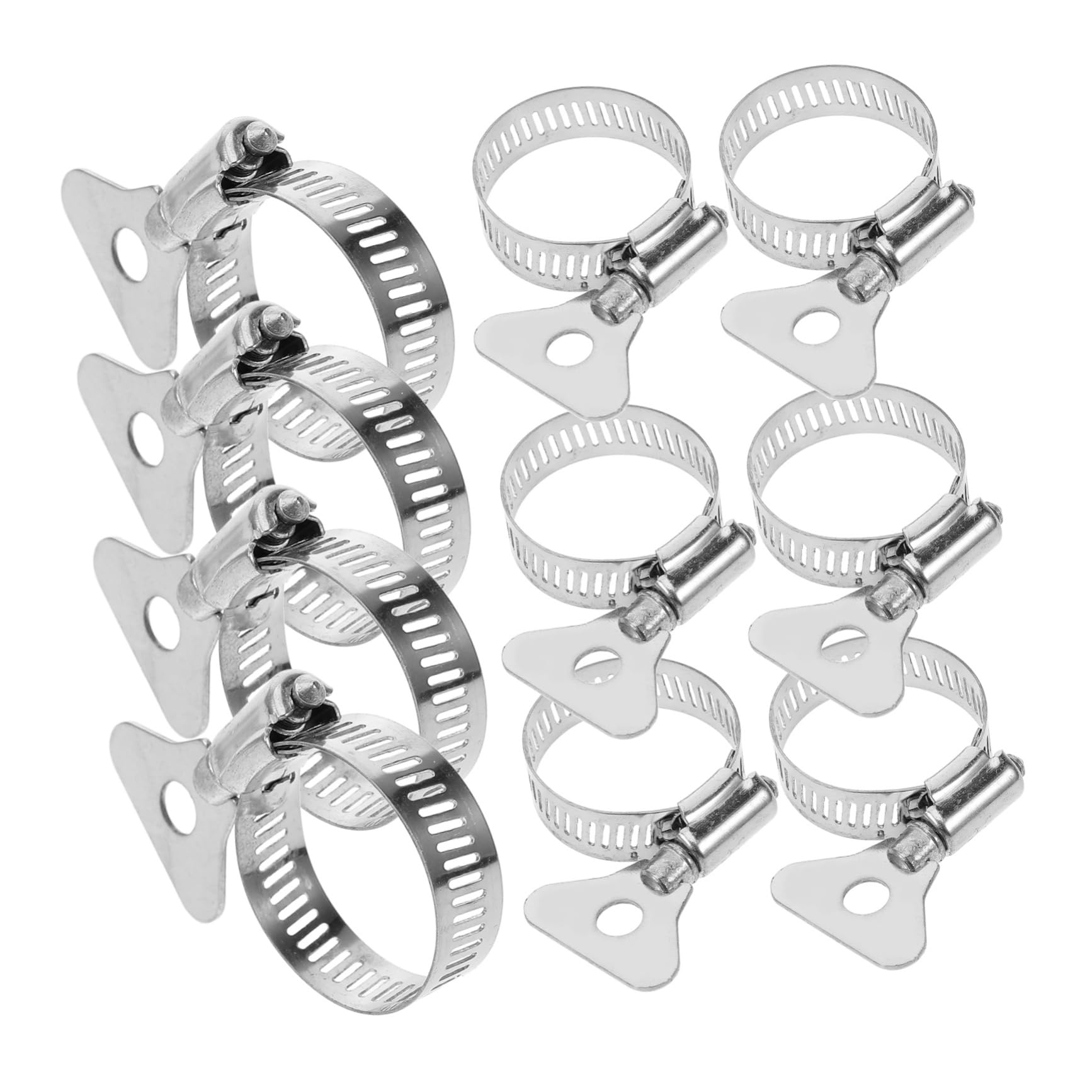 MUCKLILY 10pcs Stainless Steel Water Hose Water Hose Clamps Hose Clamp Kit Clamps Hose Clamps Stainless Steel Tube Clamp Dryer Hose Clamp 201 Stainless Steel Silver