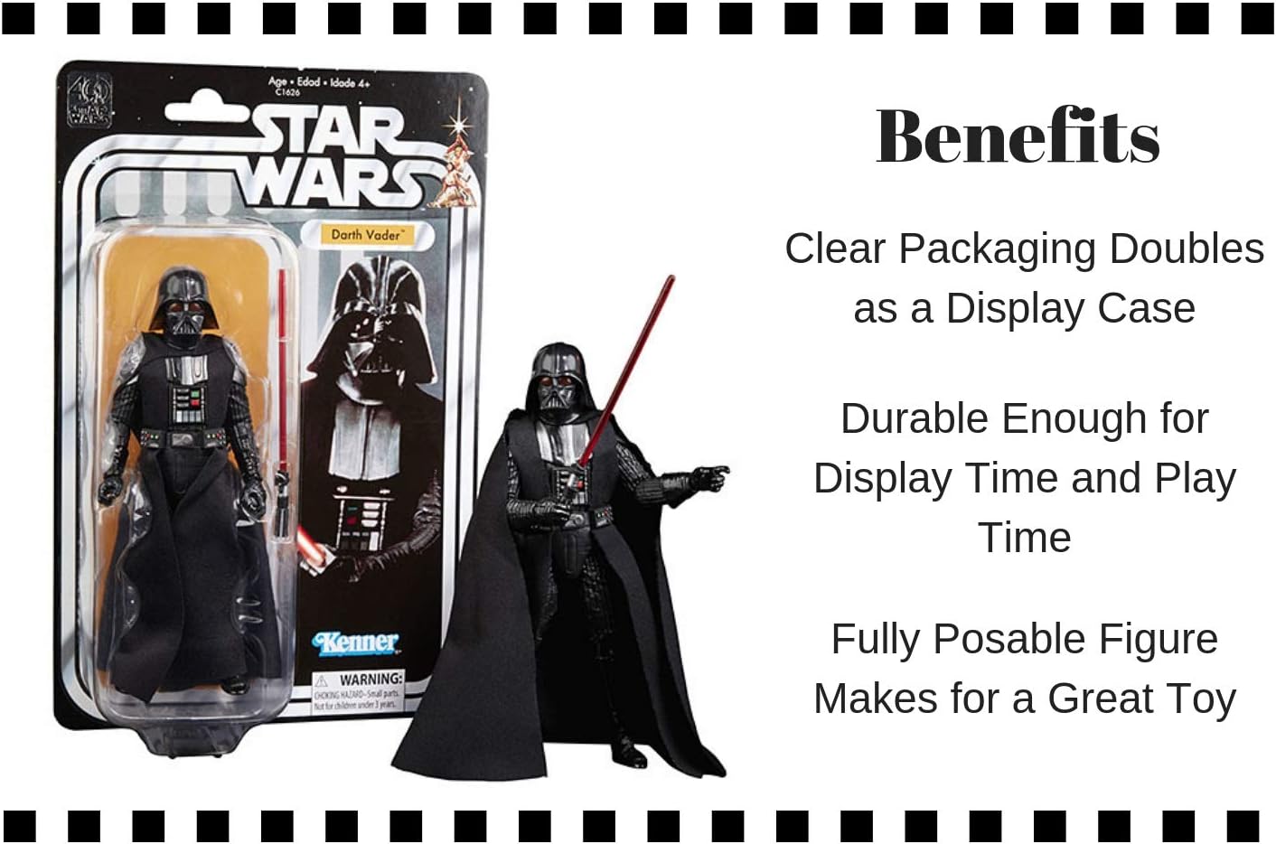 Disney Star Wars Black Series 40th Anniversary Collection Darth Vader - 6 Inches Action Figure - Movie-Like Detailing - Includes One Figurine - Posable Arms, Legs, and Head – Designed for Ages 4 Plus
