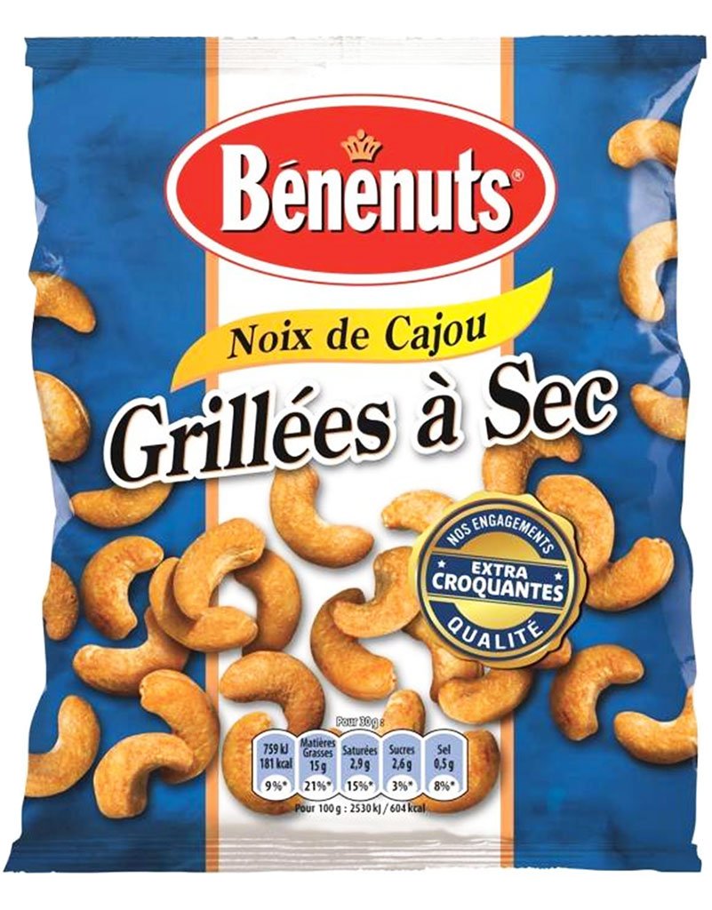 Bénénuts Noix de Cajou Grillées à Sec 165g (lot de 3)