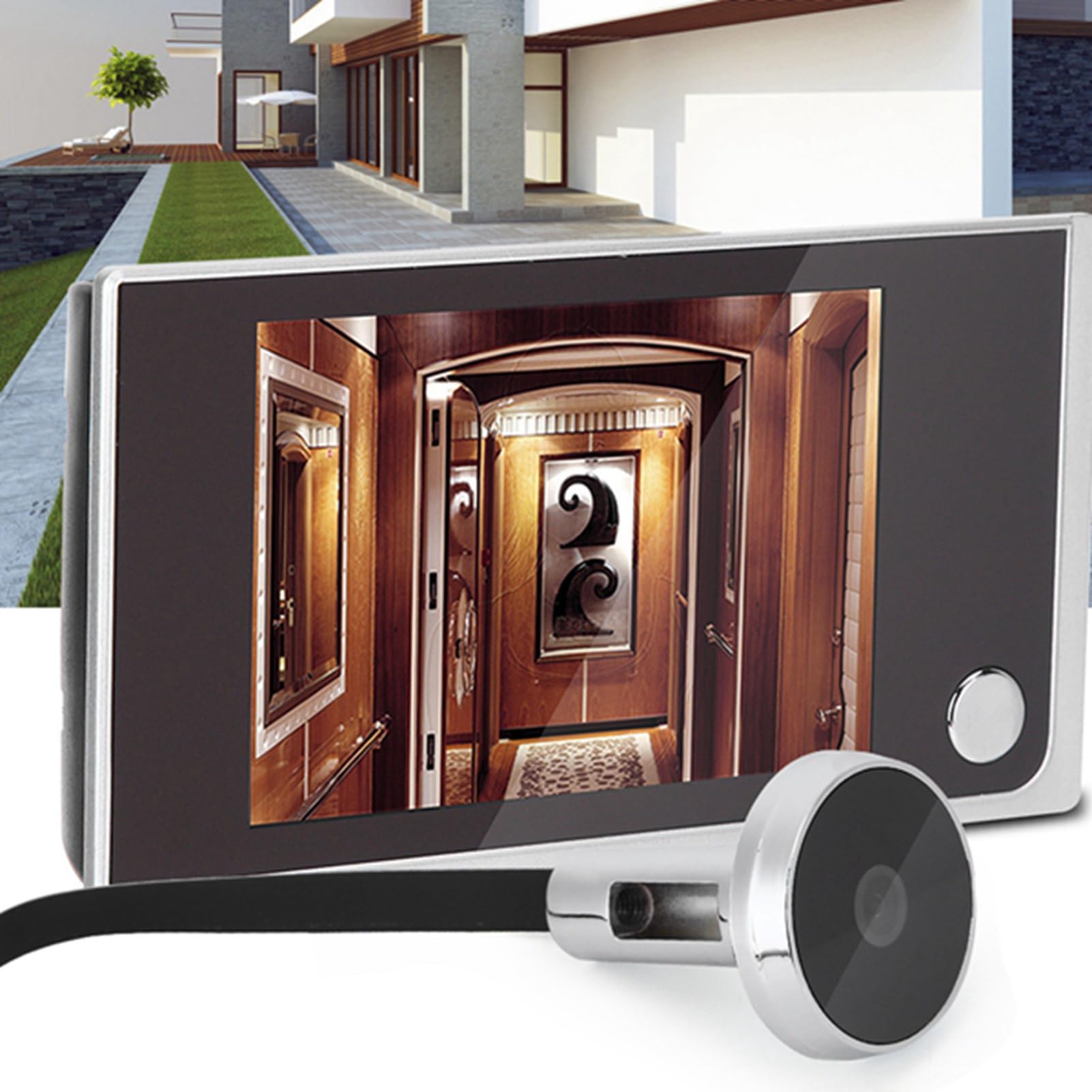 CCYLEZ Judas Numérique 3,5" avec Grand Angle de 120 Degrés pour la sécurité de la Maison, Design Ultra Fin et élégant.