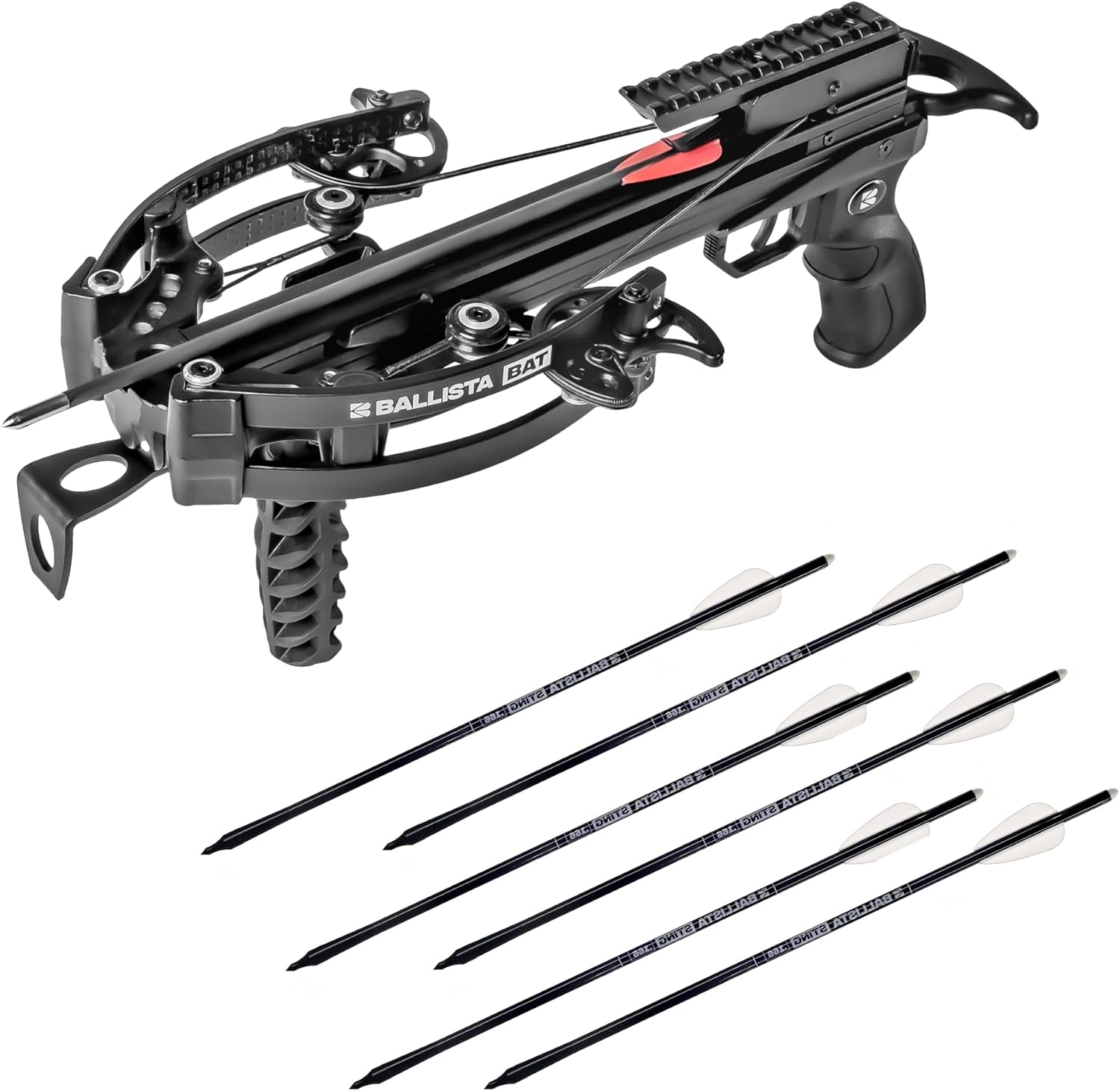 BALLISTA Hunting Bundle: BAT Compound Small Crossbow with Sting Hunting Bolts 13"