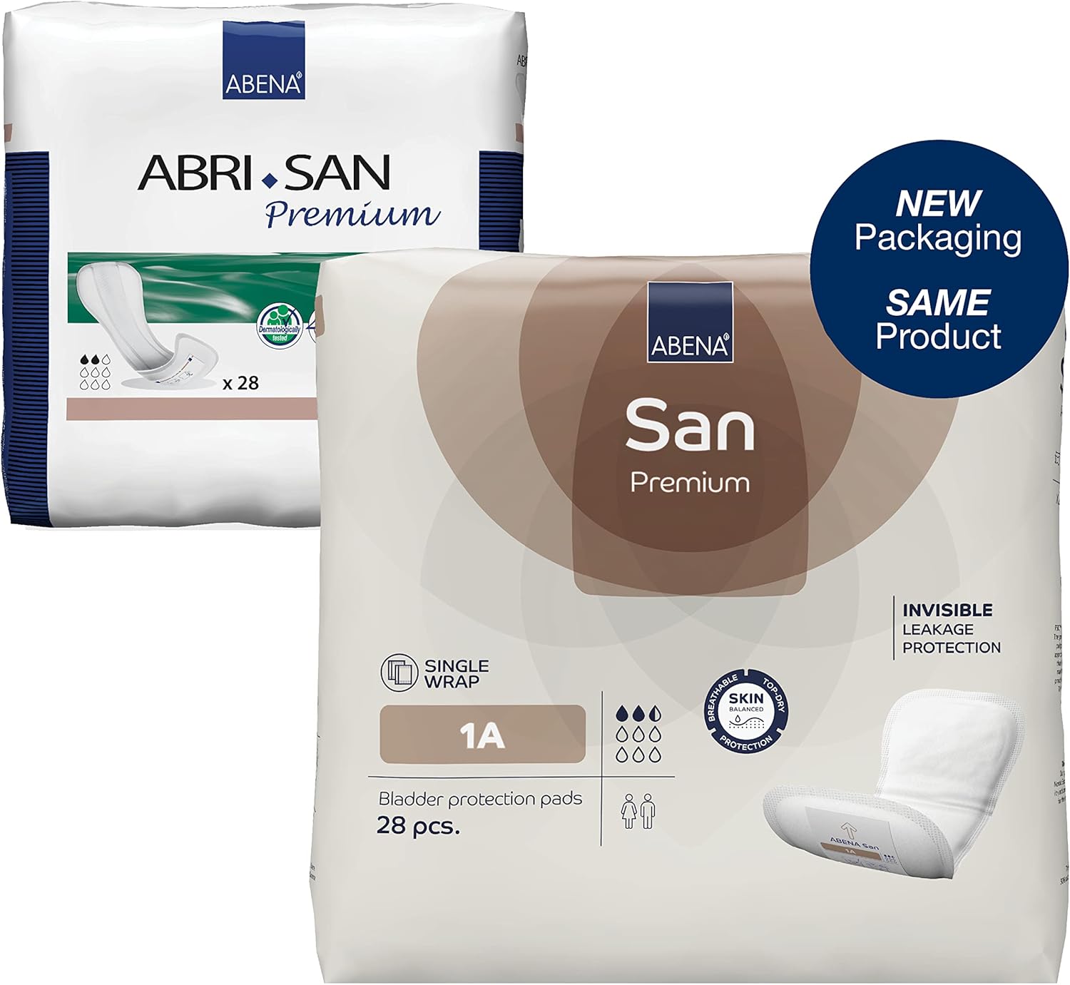 Abena San 1A Premium Incontinence Pads Women and Men. Suitable to be