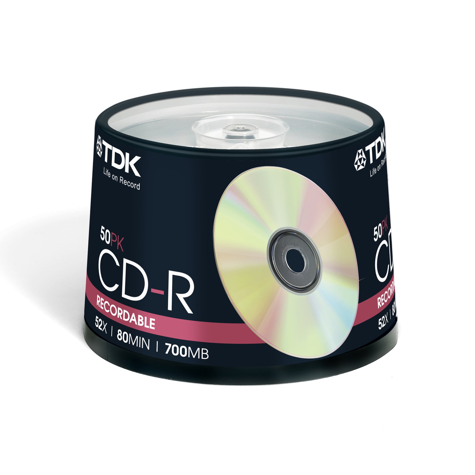 TDK CDR 52 x 50pc Cakebox CD-R 700 Mo 50pc (s) – Blank CDS (CD-R, 700 Mo, 50 pc (s), 80 Min, 52 x, cakebox)