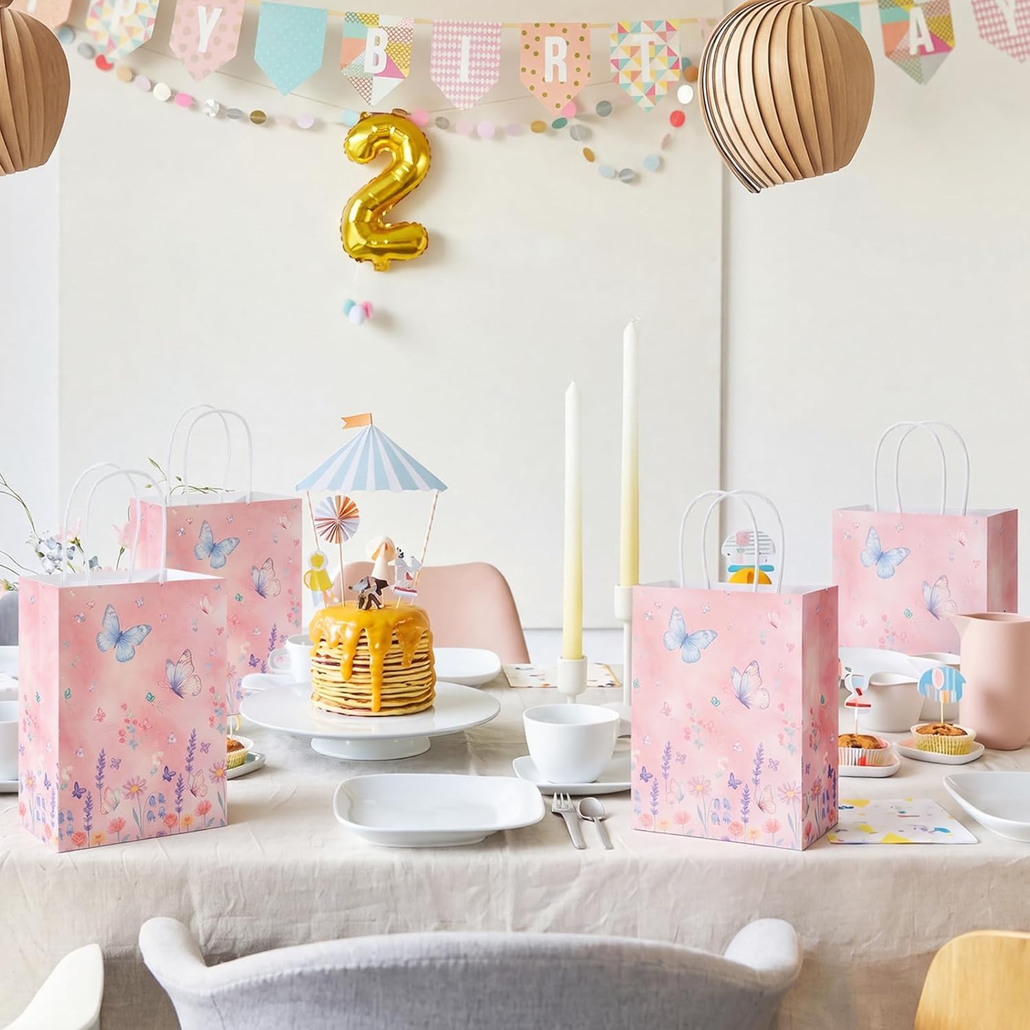 Kolldenn 30 Pcs Butterfly Birthday Party Favors Gifts Bags, Pink Fantasy image 5