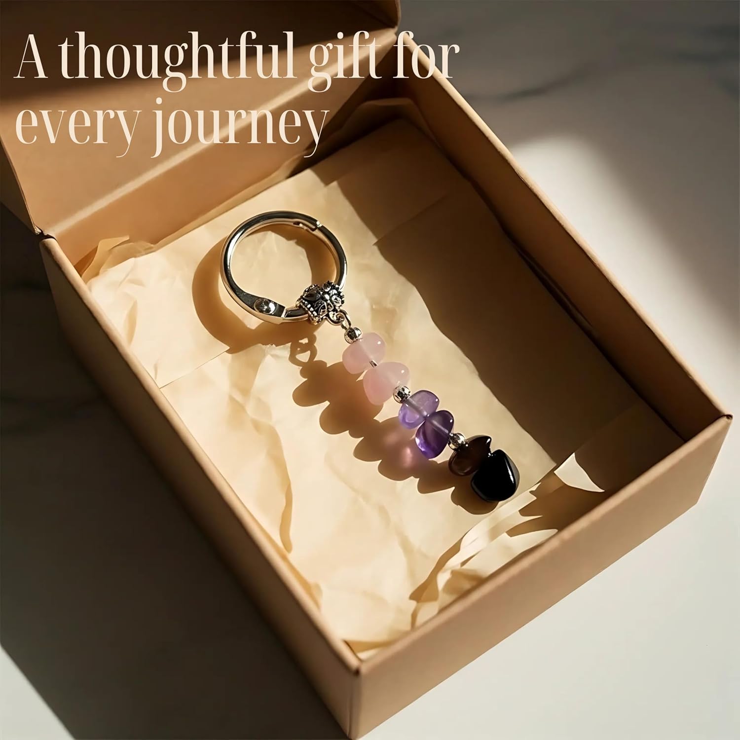 Keychain for Women – Unique Charm with Healing Crystals, Farewell Gift for Coworker, Pocket Positivity Accessory - Image 6