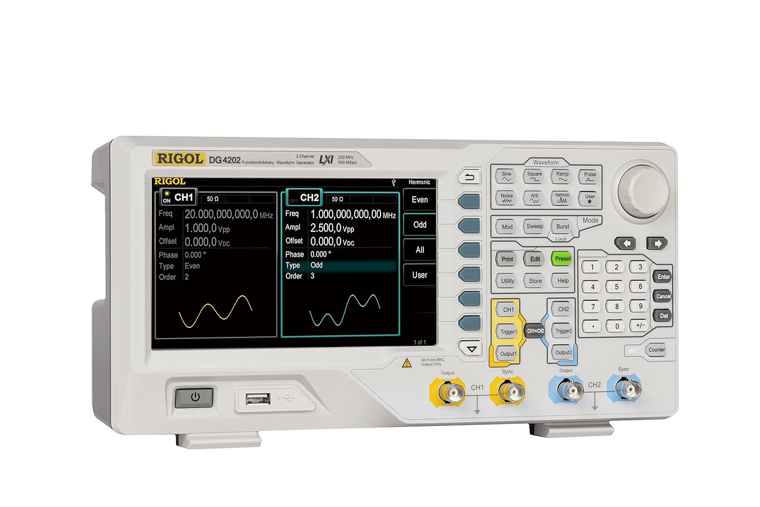Rigol DG4202 Function/Arbitrary Waveform Generator 200MHz,14 bit Vertical Resolution,2 Channels with Equal Performance and Precise Phase Adjustment Between: Industrial & Scientific