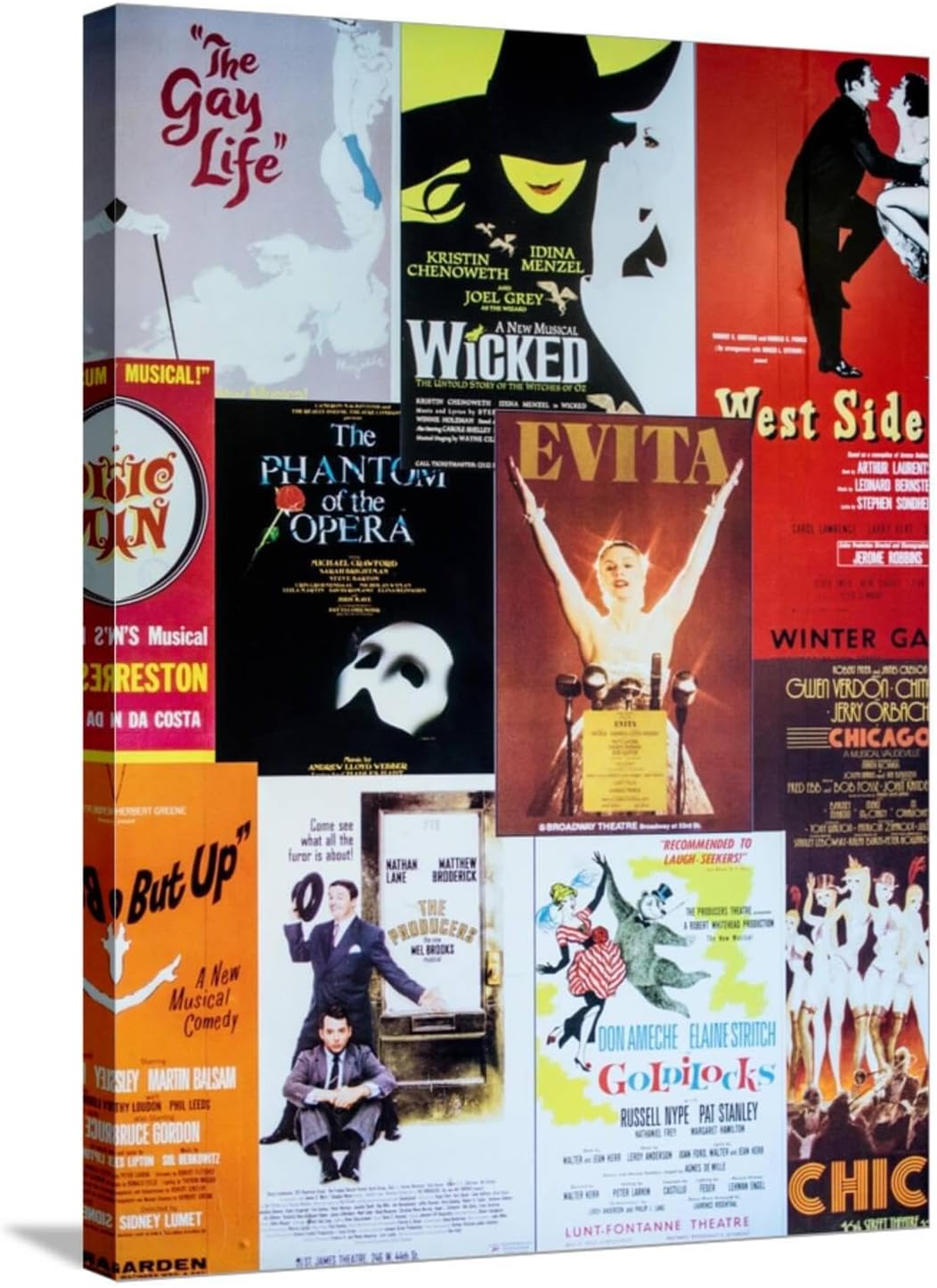 Art.com Wall Art Print NYC Street Art - Patchwork of Old Posters of Broadway Musicals - Times Square - Manhattan by Philippe Hugonnard, 18" x 24"