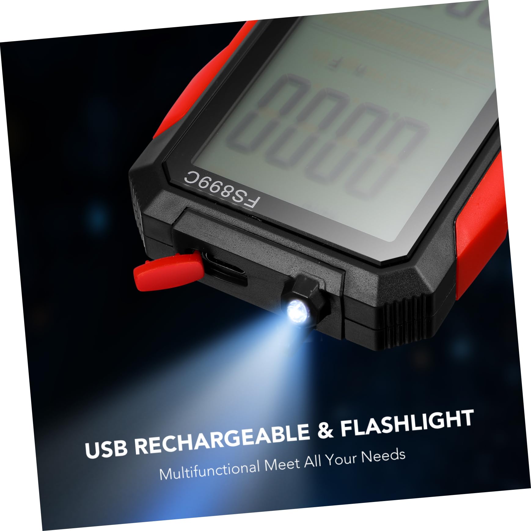 Uonlytech Multímetro Digital Inteligente de Alta Precisión, Medición Automática, Pantalla Grande y Carga Usb, Comprobador Electrónico Portátil para Uso Doméstico
