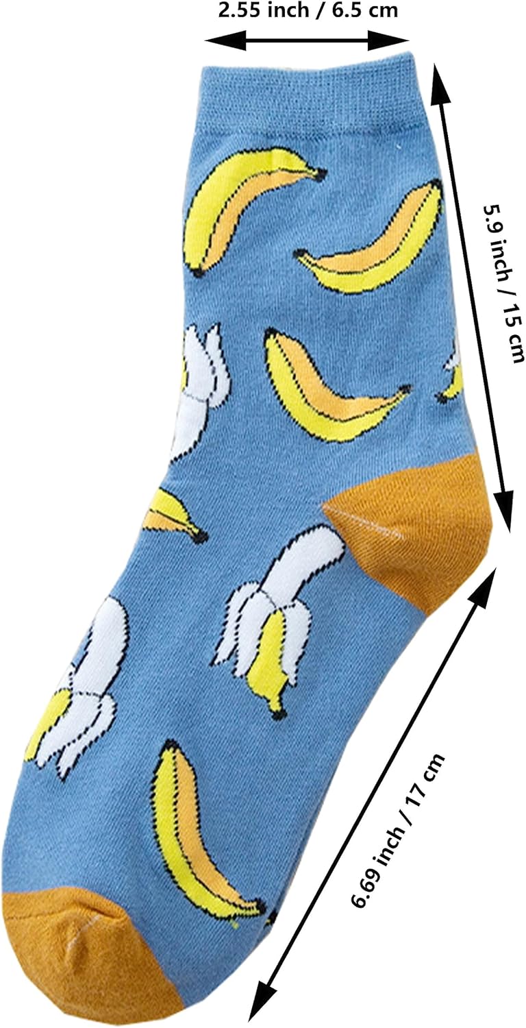 Joylife Fruit Embroidered Crew Socks Cute Pattern Quartz Sock Funny Dress Socks for Women, Ladies, Girls - Image 7