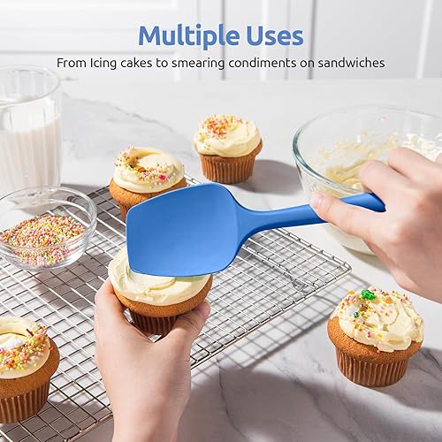 Miniatura 8 de U-Taste Juego de espátulas de silicona para cuchara 480F resistente al calor de grado alimenticio flexible de goma flexible, antiadherente, para