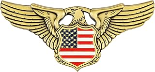 American Eagle Bottle Opener – Heavy Duty Zinc Alloy Metal Beer Bottle Opener, Patriotic USA Eagle & American Flag Shield Design, Antique Brass Novelty Bar Tool, Military & Veteran Gift