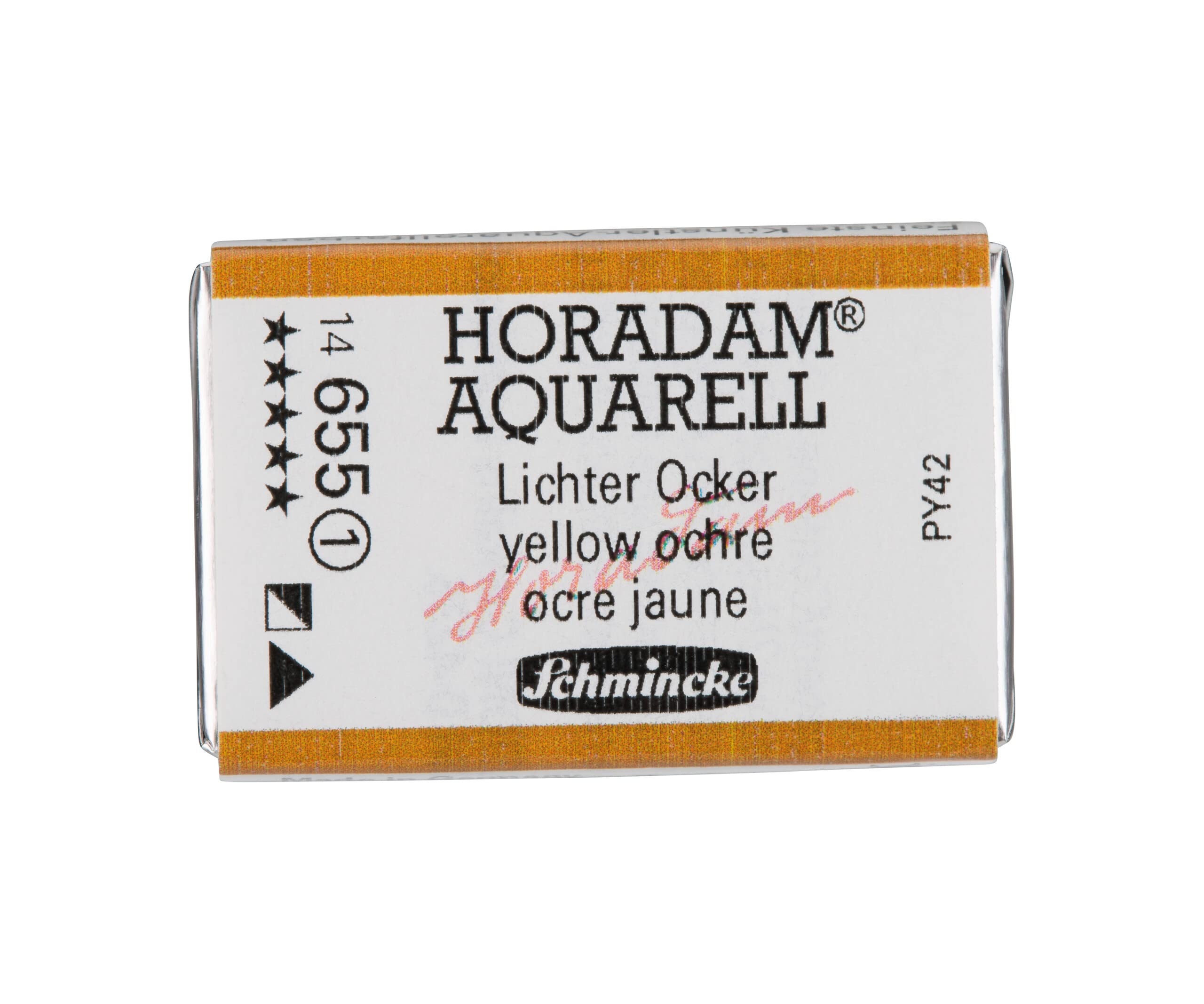 Schmincke - HORADAM® AQUARELL - finest artists' watercolours, 655 Yellow Ochre, 14 655 043, 1/1 pan — image 1