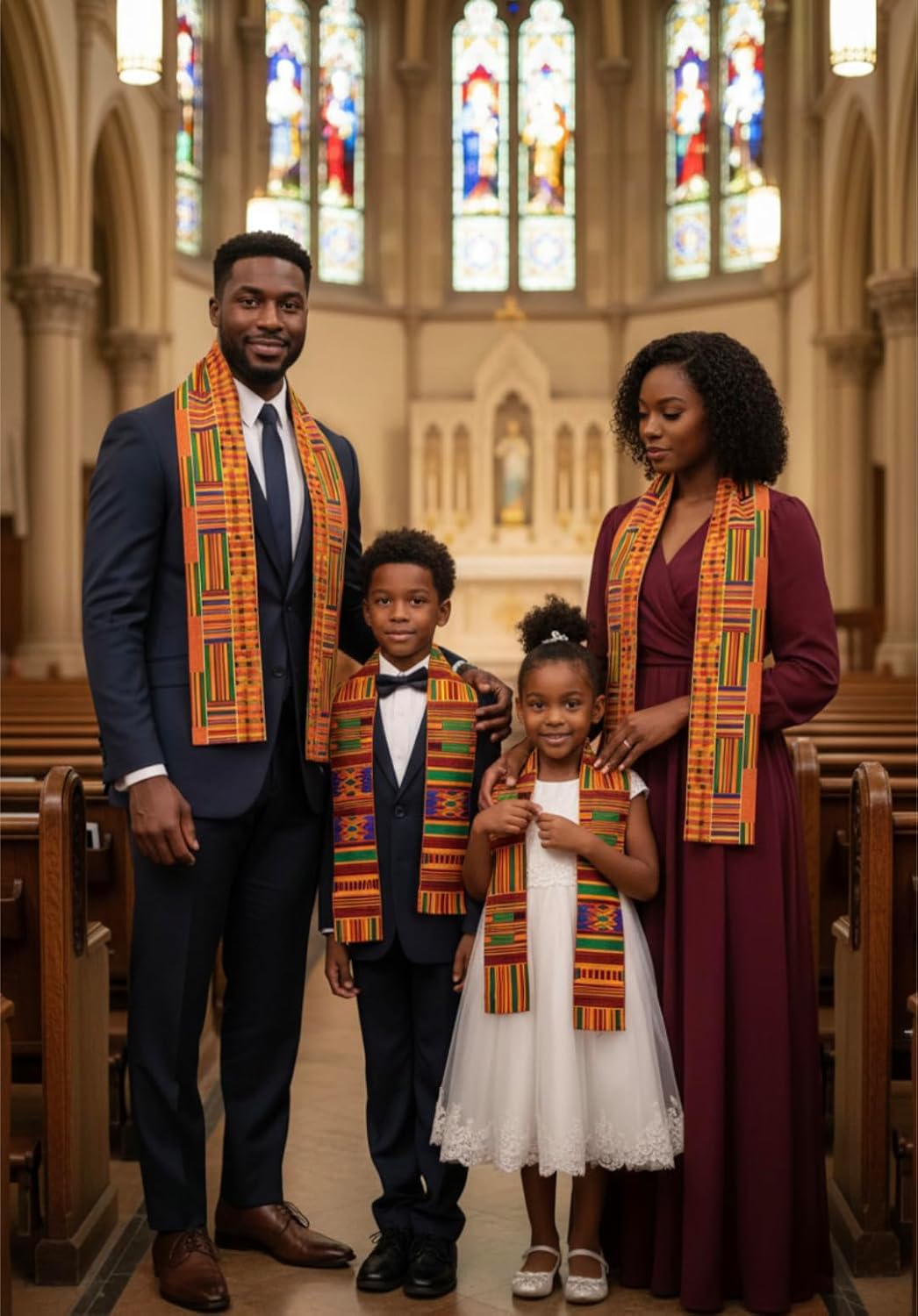 Dupsie's Kente African Print Stole – Made in Africa Black History Month Sash for Church, Choir, School & Cultural Events - Image 8