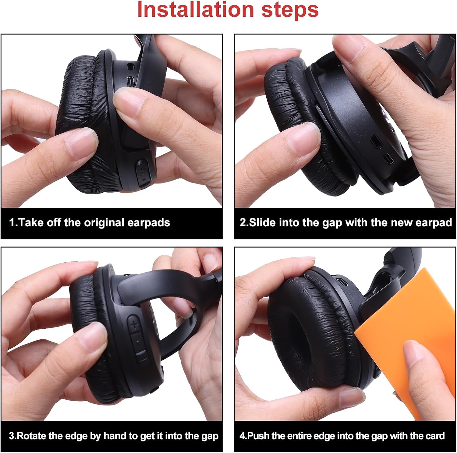 Replacement Ear Pads for JBL Tune 510BT 520BT 570BT 660NC 670NC 500BT 450BT 460BT & Live 460NC 670NC & JR310BT JR300BT & Junior 320BT & Sony MDR-ZX110 Headphones EarPads Cushions, Black