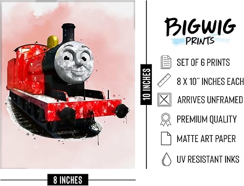 Miniatura 2 de BigWig Prints Thomas the Train - Juego de póster de Percy Train Thomas y sus amigos, decoración de pared de tren de Thomas, decoración de cumpleaños