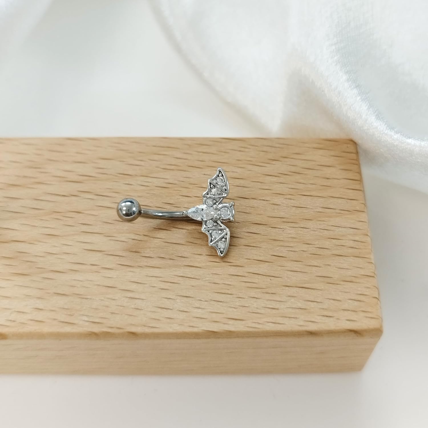 16G Bat Eyebrow Ring for Women Surgical Steel Sparkling CZ Diamond Eyebrow Tragus Cartilage Studs Multifunction Piercing Barbell Dainty Body Piercing Jewelry - Image 2