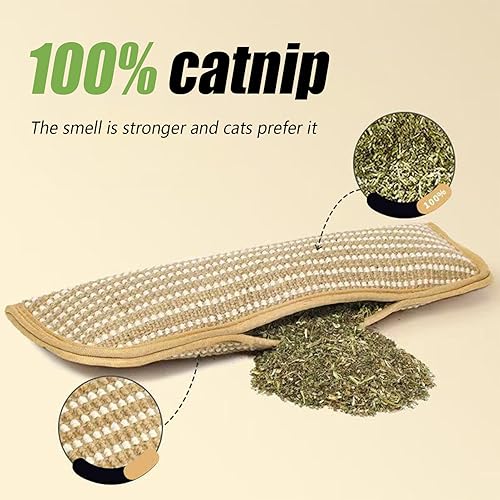 Miniatura 6 de Catnip Toys, Catnip Pillows for Cats, Sisal Scratching Pad Kit for Teeth Care Kitten Training Play, Interactive Household Toy Small Medium Breed