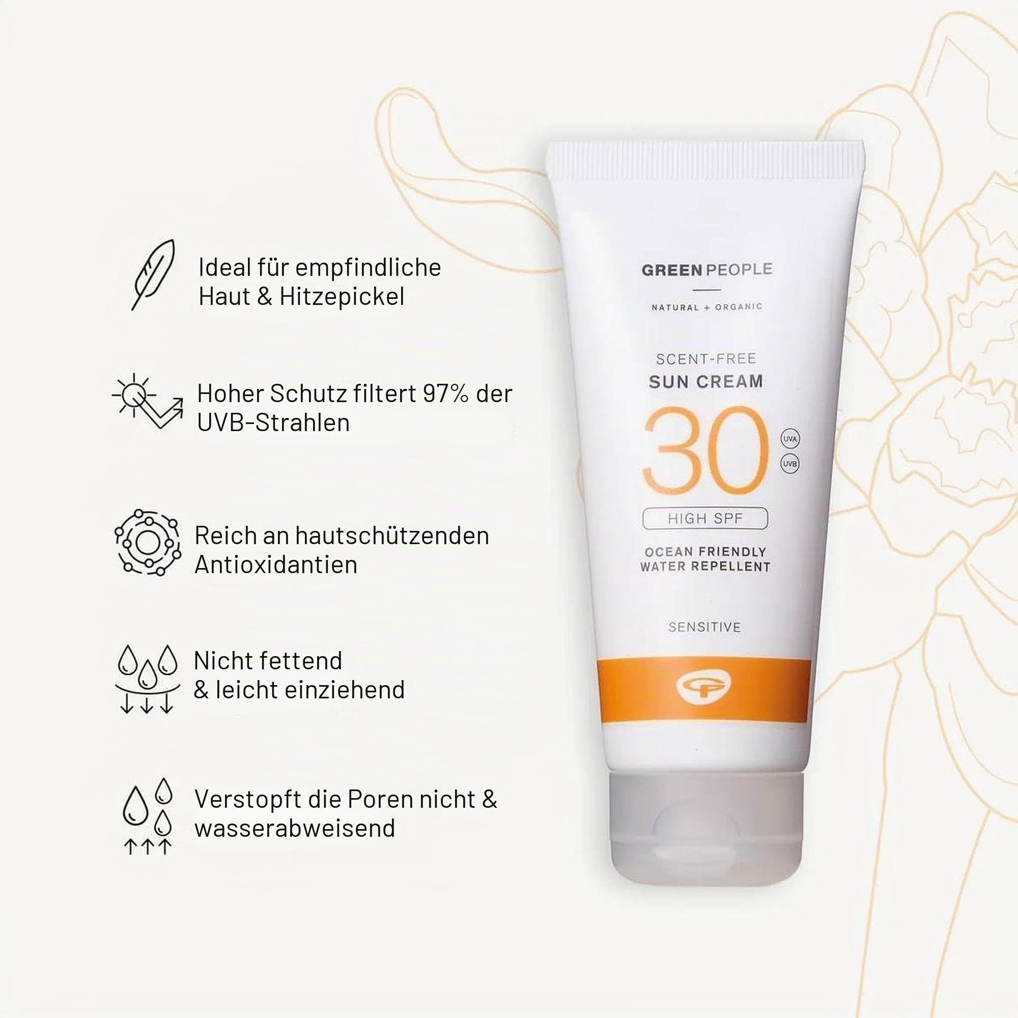 Green People Duftfreies SPF30 Sonnencreme & After Sun Set, 2x200ml | Aloe Vera, Grüner Tee und Edelweiss, Riff-sicher und tierversuchsfrei