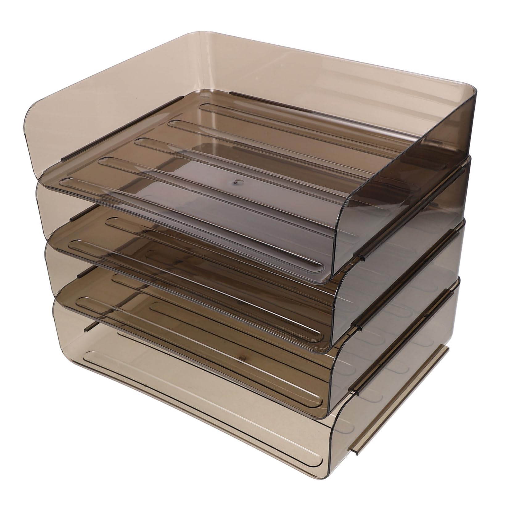 Veemoon Plateau Acrylique Transparent pour Trieur De Documents Organisation De Classe Et Bureau avec Conception Multicouche Et Empilable
