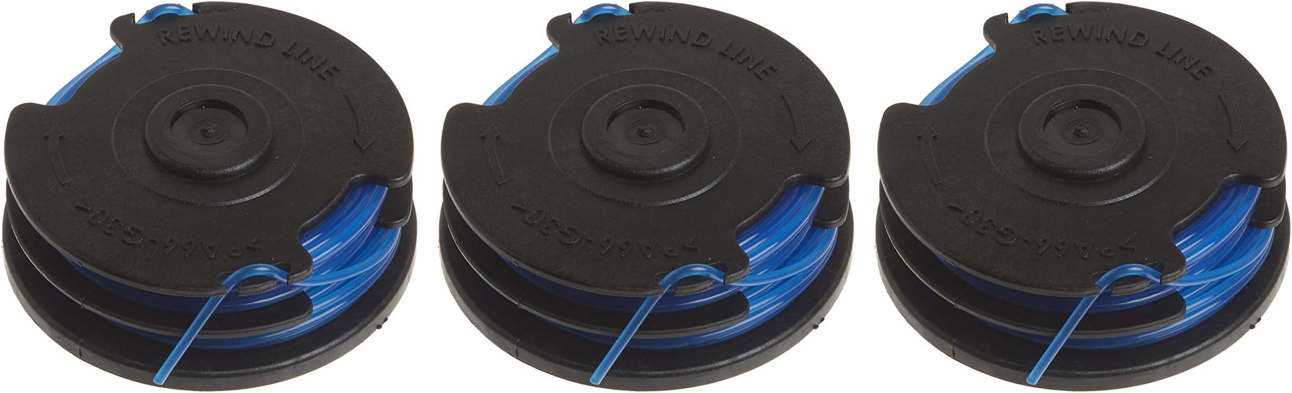 Greenworks 0.065" 3-Pack Dual Line Replacement String Trimmer Line Spool,Black/Blue