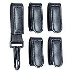 TAFTACFR Black Plain Duty Belt Keeper with Double Snaps(Set of 4) +1 Keeper with Strong Plastic Key Clip(1 Pack)