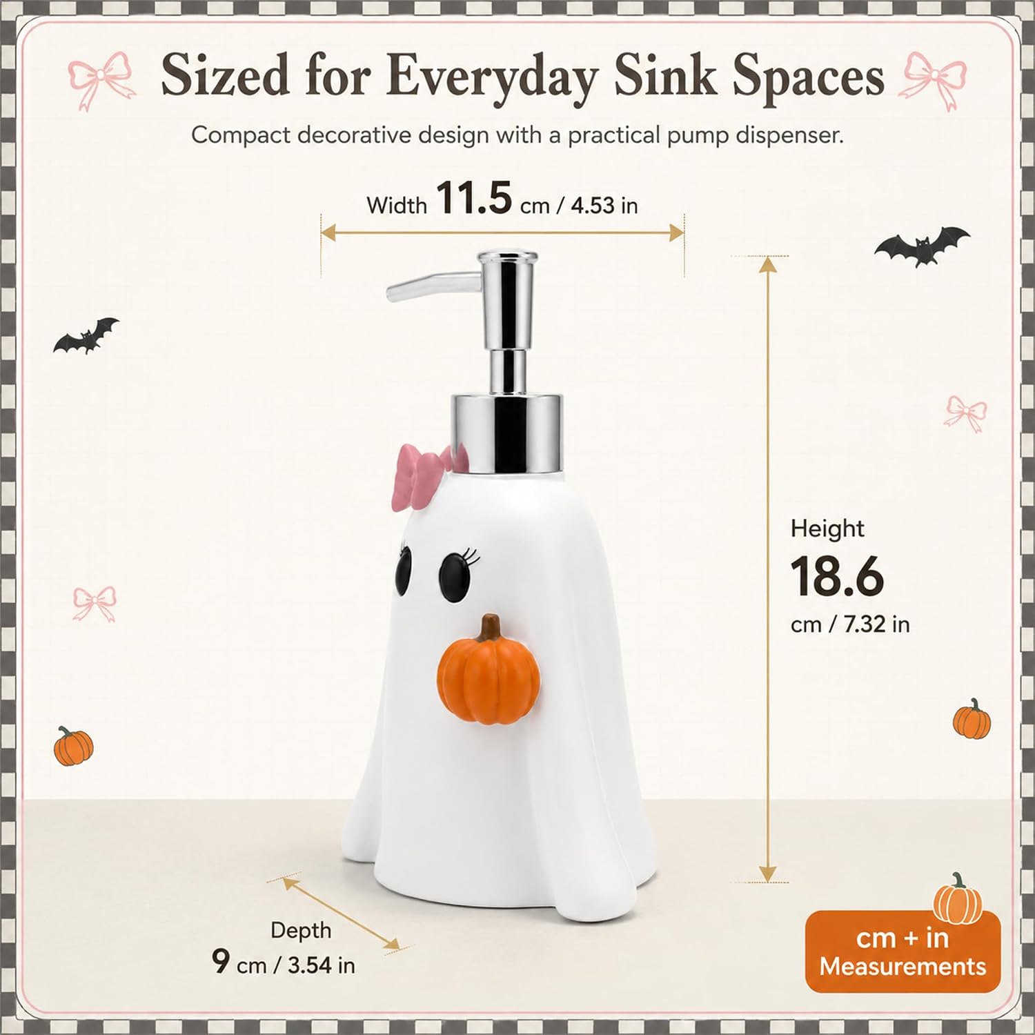 Halloween Soap Dispenser,Cute Ghost,Pumpkin Decoration