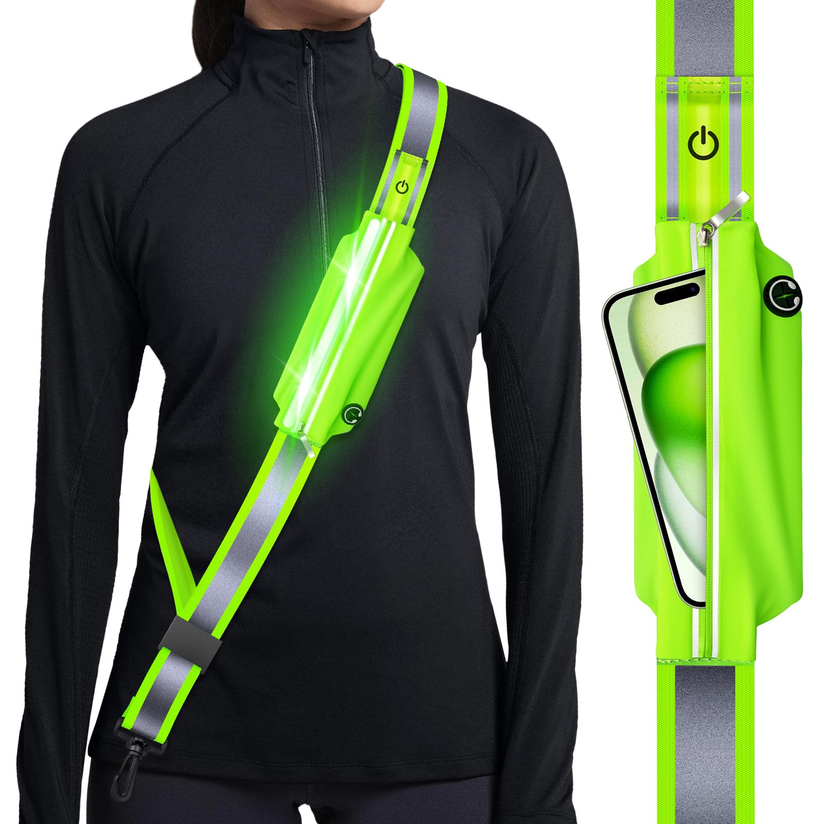 2 Pièces Sangle De Corps Réfléchissante Équipement De Sécurité Pour La Marche Nocturne Ceinture 2 Pièces Sangle De Corps Réfléchissante Équipement De Sécurité Pour La Marche Nocturne Ceinture