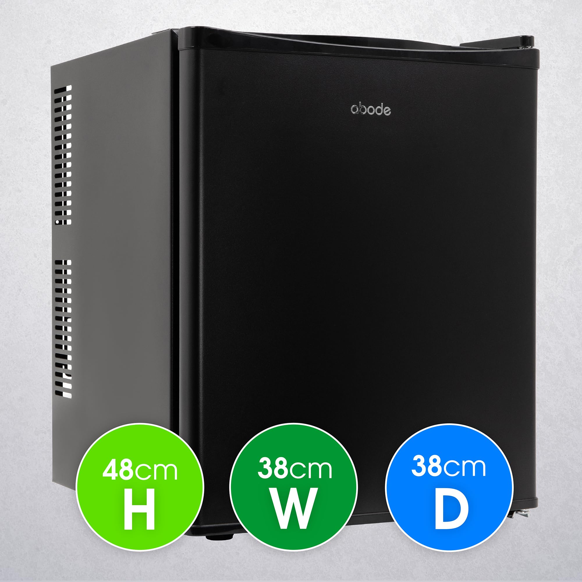 Abode Quiet Mini Cooler 25L Thermoelectric for Drinks with Adjustable Thermostat, Portable in Black, Compact For Bedroom, Home, Caravan with Reversible Door A25THBC102B - 3