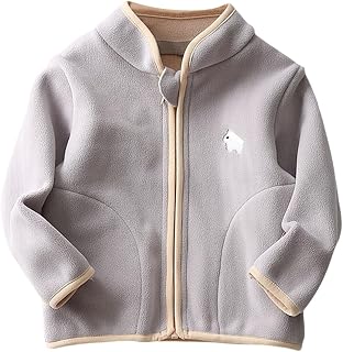 Invierno niño niña manga larga simple color sólido cálido niños vestido cuello alto abrigo para 1 a 7 gabardina niños, gris, 12-18 meses