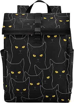 backpack with yellow eyes