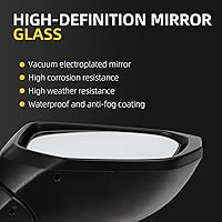 Vista 4 de Dasbecan Espejo lateral derecho del lado del pasajero compatible con Honda Civic 2016-2021, vidrio eléctrico no calentado, plegable manual, pintura