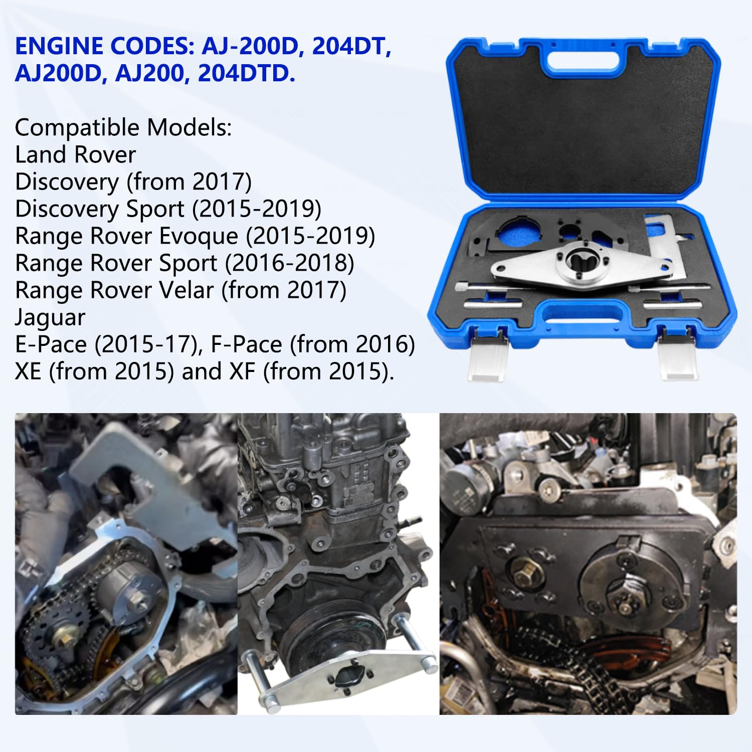 ZKTOOL Kit di Strumenti di Bloccaggio dell'Albero a Camme, Compatibile con Land Rover Jaguar Aurora 2.0T 2.0 Motore Diesel, Albero a Camme, OEM JLR-303-1625, JLR-303-1631, JLR-303-1630