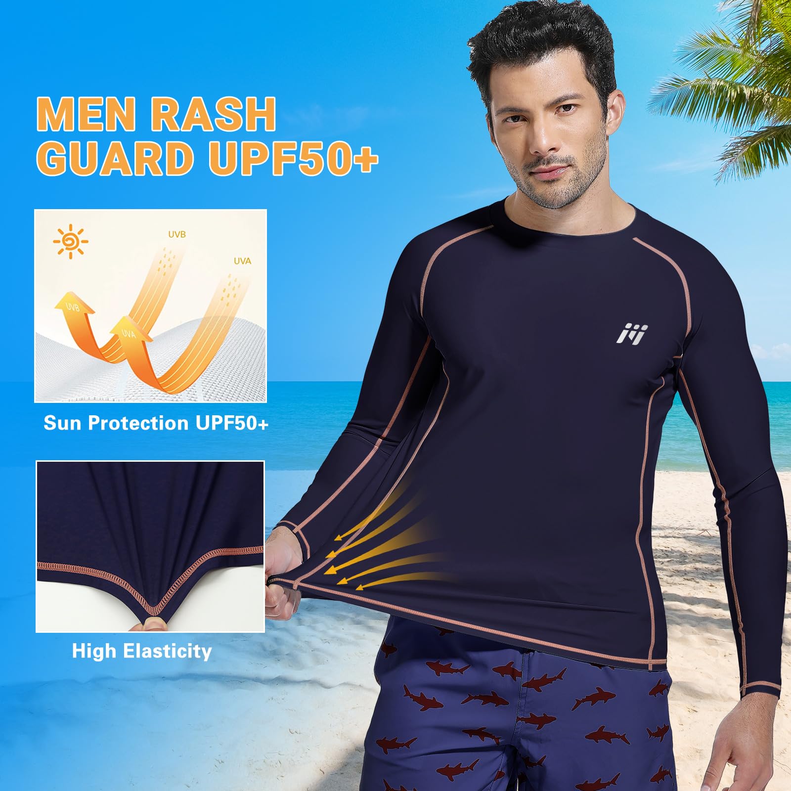 MEETWEE Maglietta da Uomo Rash Guard Rash Vest da Uomo a Maniche Lunghe,Protezione UV UPF 50+,ad Asciugatura Rapida,per Nuoto,Surf,Sport Acquatici