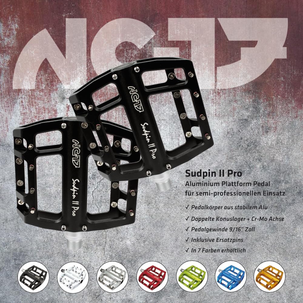 Pedali Per MTB Sudpin I Pro - In Alluminio, Con Cuscinetti A Sfera E Perni, Assortiti - Foto 5