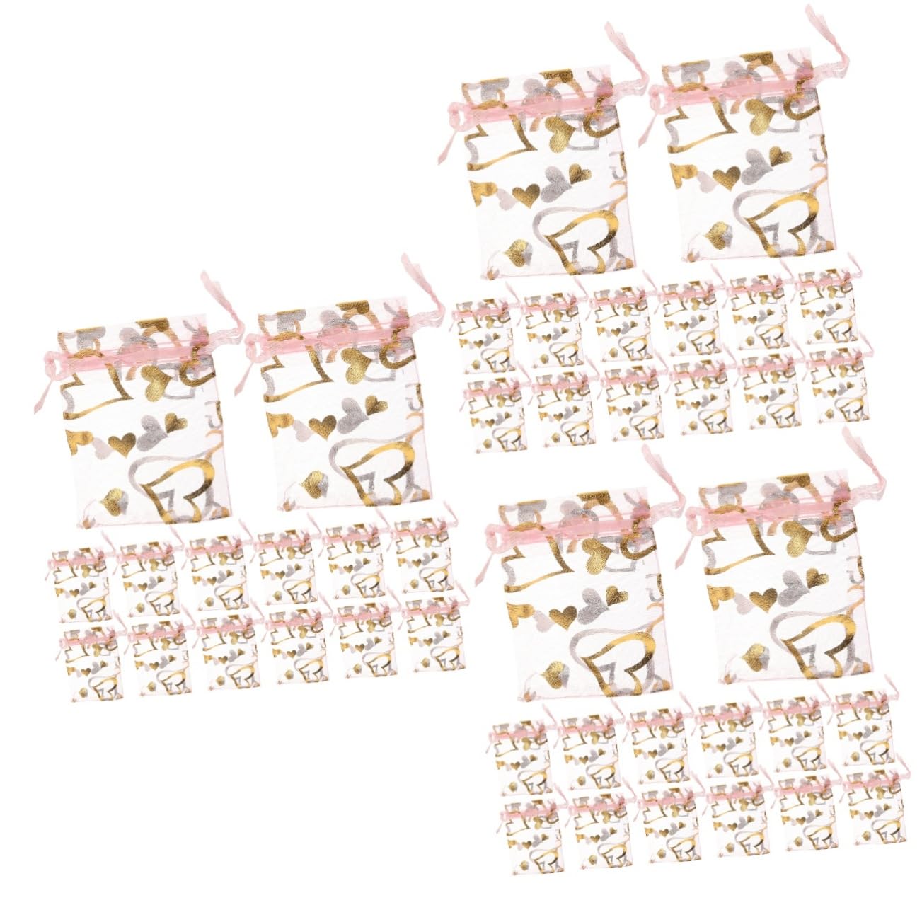 Healeved 300pièces Organza Avec Cordon De Serrage Lot De Pochettes Roses Tulle Pour Bijoux Et Élégant Et Pratique Pour Mariages Et Fêtes