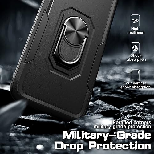 Miniatura 5 de Funda para iPhone 11 con protector de pantalla de vidrio templado, funda para iPhone 11 con soporte, diseño híbrido delgado, a prueba de golpes, con