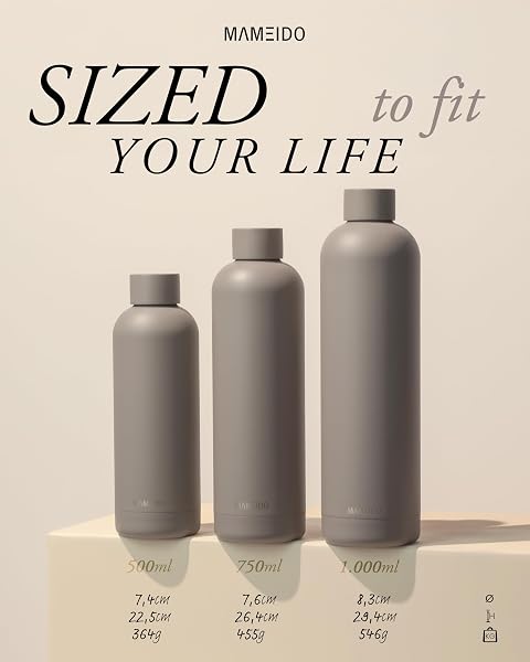 MAMEIDO 750ml Insulated Water Bottle, Anti-Leak Insulated Water Bottles, Stainless Steel BPA Free Thermo Bottle, Insulated Bottle (Almond Flakes) - 3
