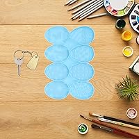 Vista 7 de PRETYZOOM Moldes de silicona para huevos de Pascua, moldes para llavero de huevos de Pascua, moldes de resina de huevo de conejo, moldes de Azul