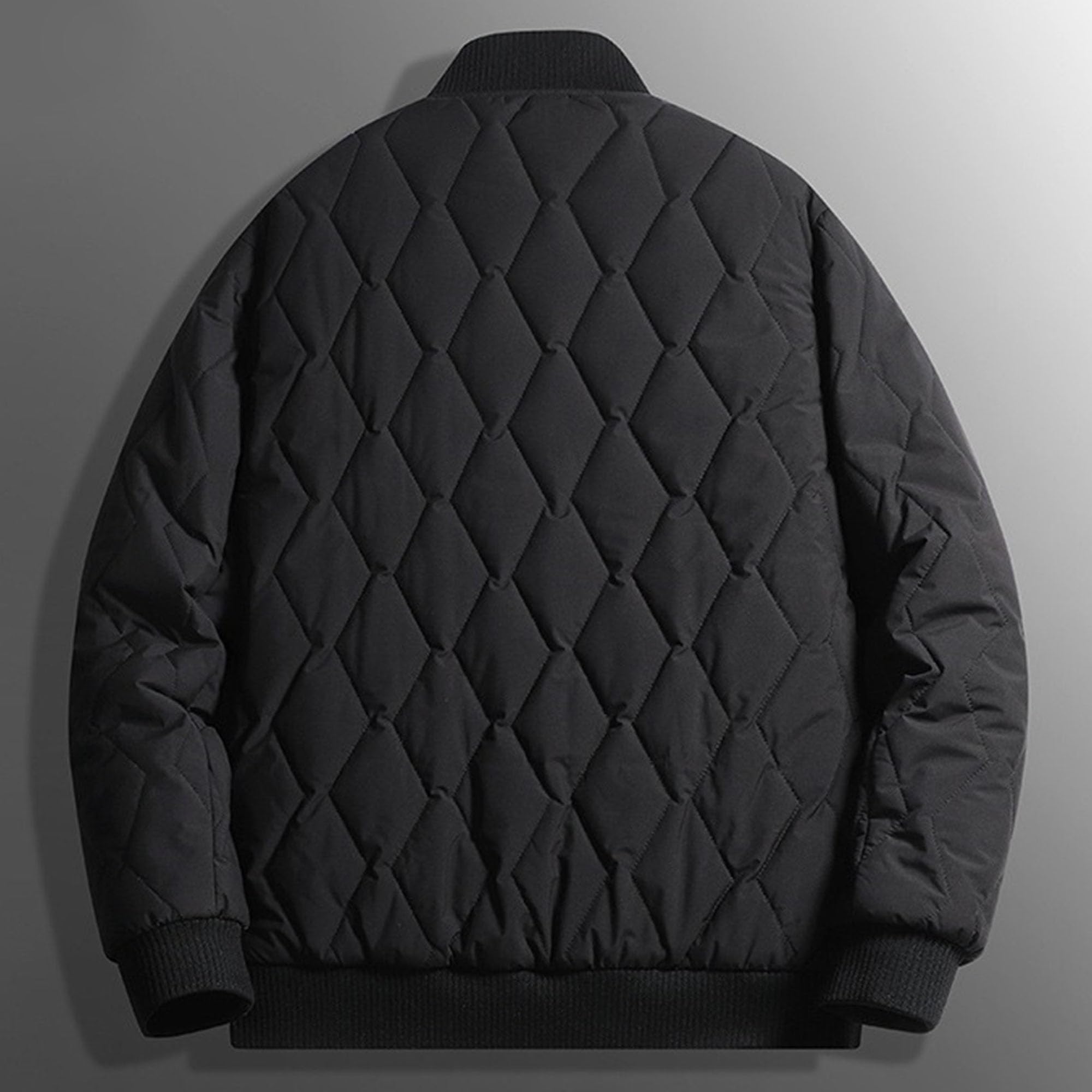 Giacca da uomo con colletto da baseball autunno inverno trapuntato diamante casual cappotto bomber per uomo