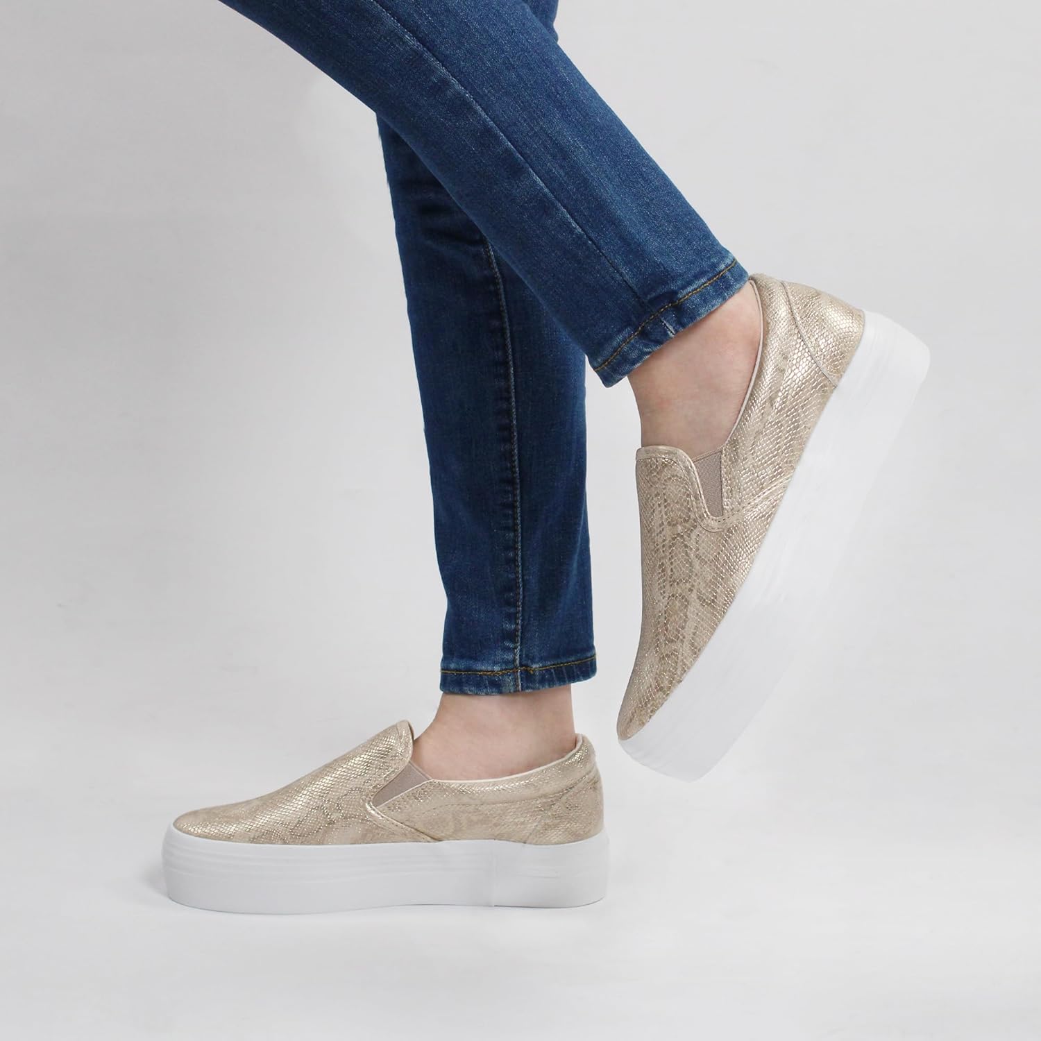 JABASIC Women Slip-on Platform Loafers Casual Comfortable Loafer Shoes - Image 2