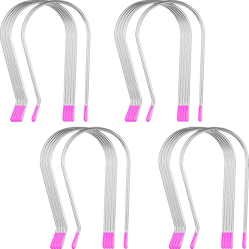 WILLBOND 20 Pcs Hot Roller Clips Stainless Steel,Large | Hot Roller Securing Clips for Electric Curlers, Fits Most Sizes, Replacement Pins with Colored Plastic Tips for Easy Grip