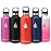 HYDRO CELL Stainless Steel Water Bottle with Straw & 2 Standard Mouth Lids (32oz 24oz 20oz 16oz) Keeps Liquids Hot or Cold w/Double Wall Vacuum Insulated Leak Proof Sport Design (Red 32oz)