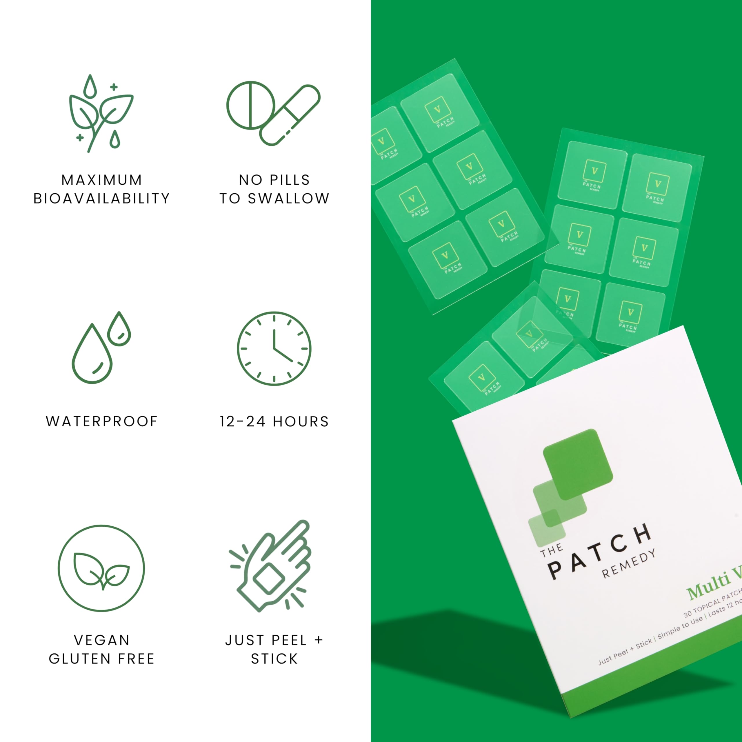 The Patch Remedy Multi V Patches - Vitamin Plus Blend with D3, K2, Magnesium Chloride, Zinc, Liposomal C, Potassium, Iodide, Biotin Plus More — Amazon image 5