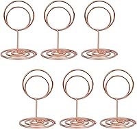 Vista 7 de 20 soportes para tarjetas de lugar, bonitos soportes para números de mesa, tamaño pequeño, soportes de números, clips de menú de fotos de alambre