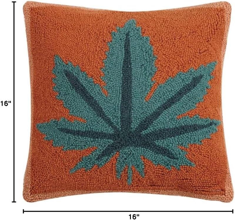 Peking Handicraft 30JBL10C16SQ Mary Jane Hook Pillow, 100% Wool and Cotton