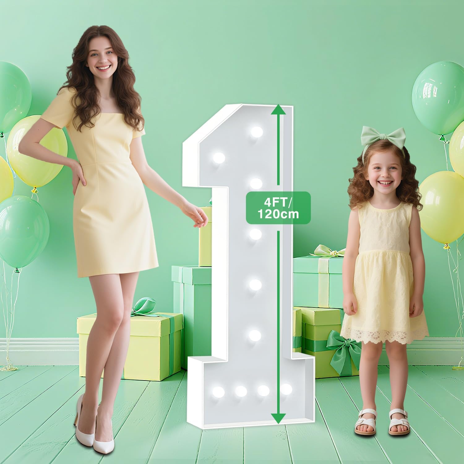 Marquee Numbers 24, 4FT White Light Up Numbers, Large 24th Birthday Decorations for Her Him, Mosaic Number for Women and Men Birthday Party Wedding Anniversary Decor, Pre-Cut Foam Board Kit