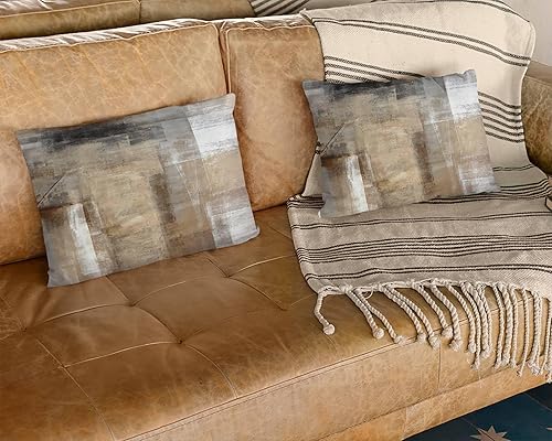 Miniatura 3 de Juego de 2 fundas de almohada decorativas de arte abstracto de 12 x 24 pulgadas, decoración lumbar del hogar, fundas decorativas para sofá,